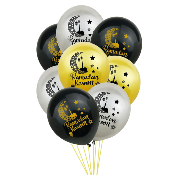 Cover image for Ramadan Kareem Balloons - Pearl Black, Gold & Silver Balloon Set 2026, isbn: 9980000000184