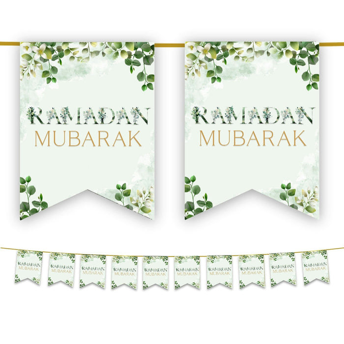 Cover image for Ramadan Mubarak flags - Green & Gold Floral 2026, isbn: 9980000000188