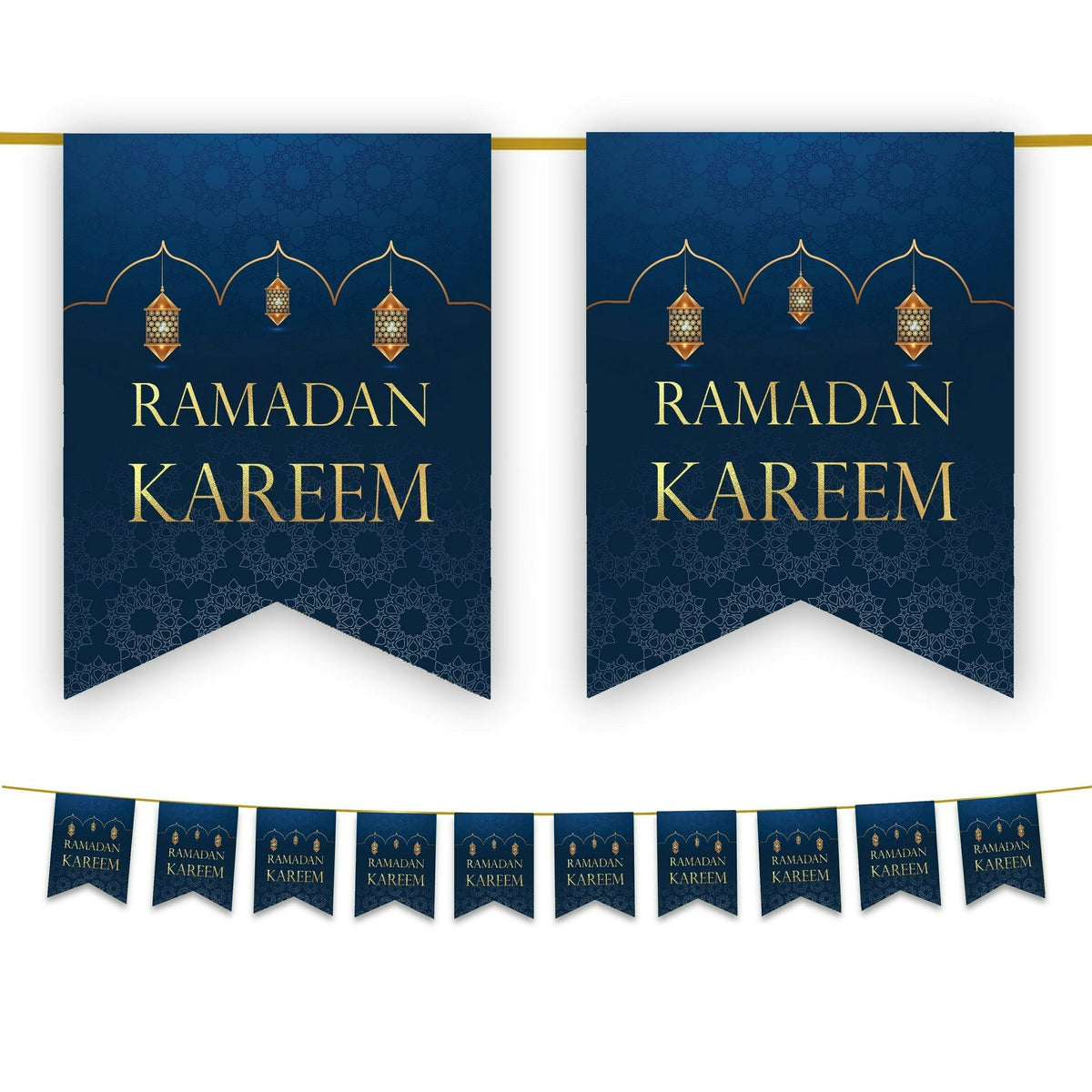 Cover image for Ramadan Kareem flags - Navy & Gold Domes & Lanterns 2026, isbn: 9980000000189