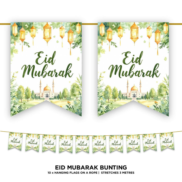 Cover image for Green & Gold EID Mubarak flags 2026, isbn: 9980000000191